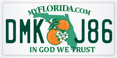 FL license plate DMKJ86