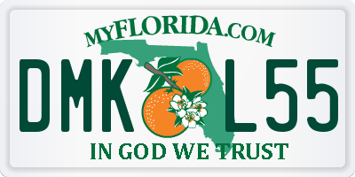 FL license plate DMKL55