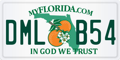 FL license plate DMLB54
