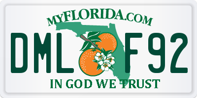 FL license plate DMLF92