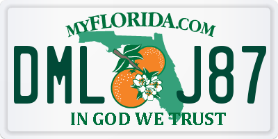 FL license plate DMLJ87