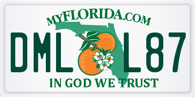 FL license plate DMLL87