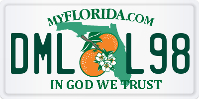 FL license plate DMLL98