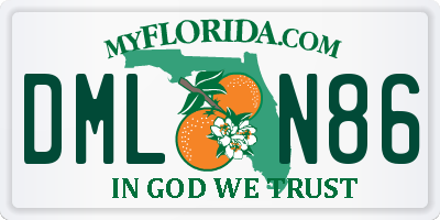 FL license plate DMLN86
