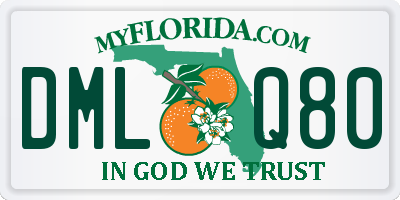 FL license plate DMLQ80