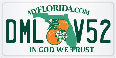 FL license plate DMLV52