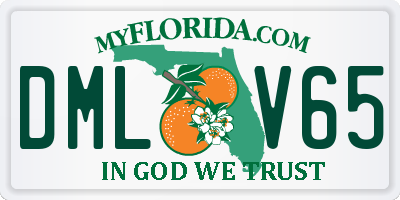 FL license plate DMLV65