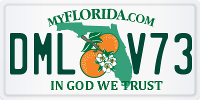 FL license plate DMLV73
