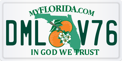 FL license plate DMLV76