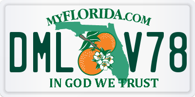 FL license plate DMLV78