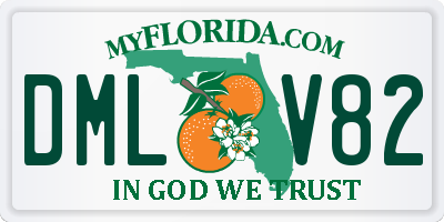 FL license plate DMLV82