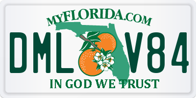FL license plate DMLV84