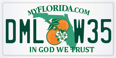 FL license plate DMLW35