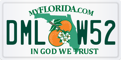 FL license plate DMLW52
