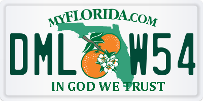 FL license plate DMLW54
