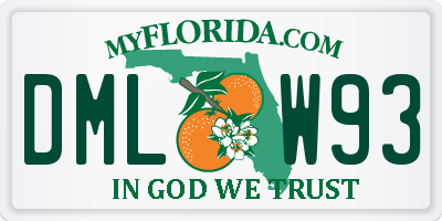 FL license plate DMLW93