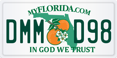FL license plate DMMD98