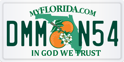 FL license plate DMMN54