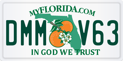 FL license plate DMMV63