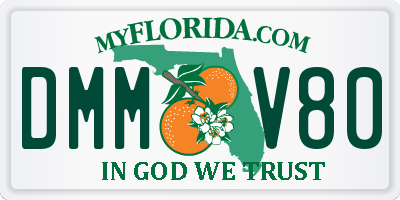 FL license plate DMMV80