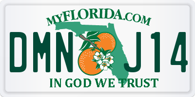 FL license plate DMNJ14