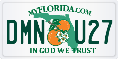 FL license plate DMNU27