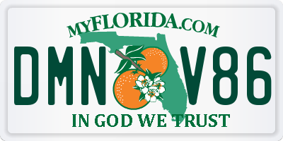 FL license plate DMNV86