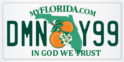 FL license plate DMNY99