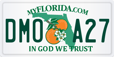 FL license plate DMOA27