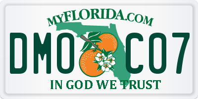 FL license plate DMOC07