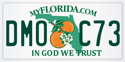 FL license plate DMOC73