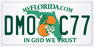 FL license plate DMOC77