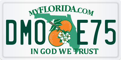 FL license plate DMOE75