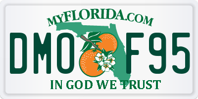 FL license plate DMOF95