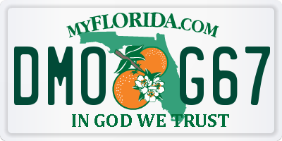 FL license plate DMOG67