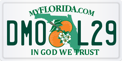 FL license plate DMOL29