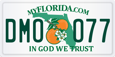 FL license plate DMOO77