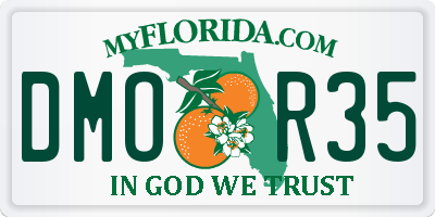 FL license plate DMOR35