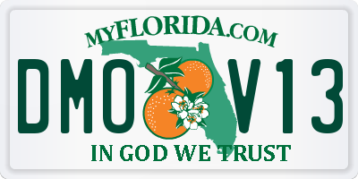 FL license plate DMOV13