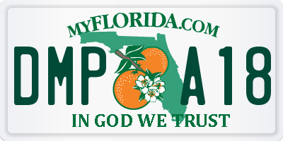 FL license plate DMPA18