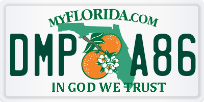 FL license plate DMPA86