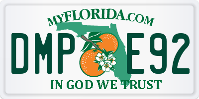 FL license plate DMPE92