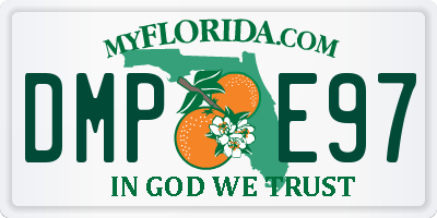 FL license plate DMPE97