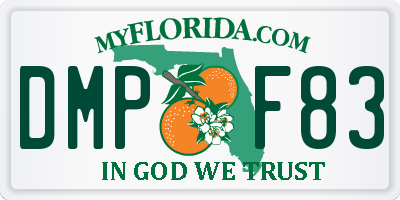 FL license plate DMPF83