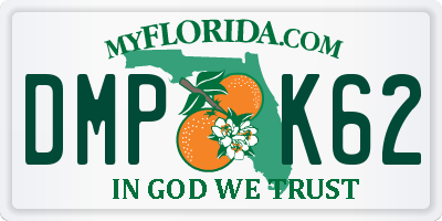 FL license plate DMPK62