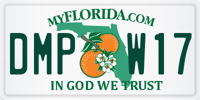 FL license plate DMPW17