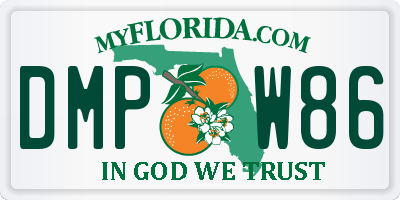 FL license plate DMPW86