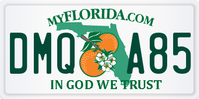 FL license plate DMQA85