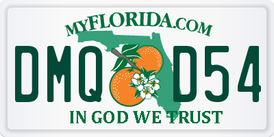 FL license plate DMQD54