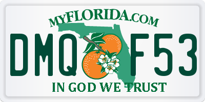 FL license plate DMQF53